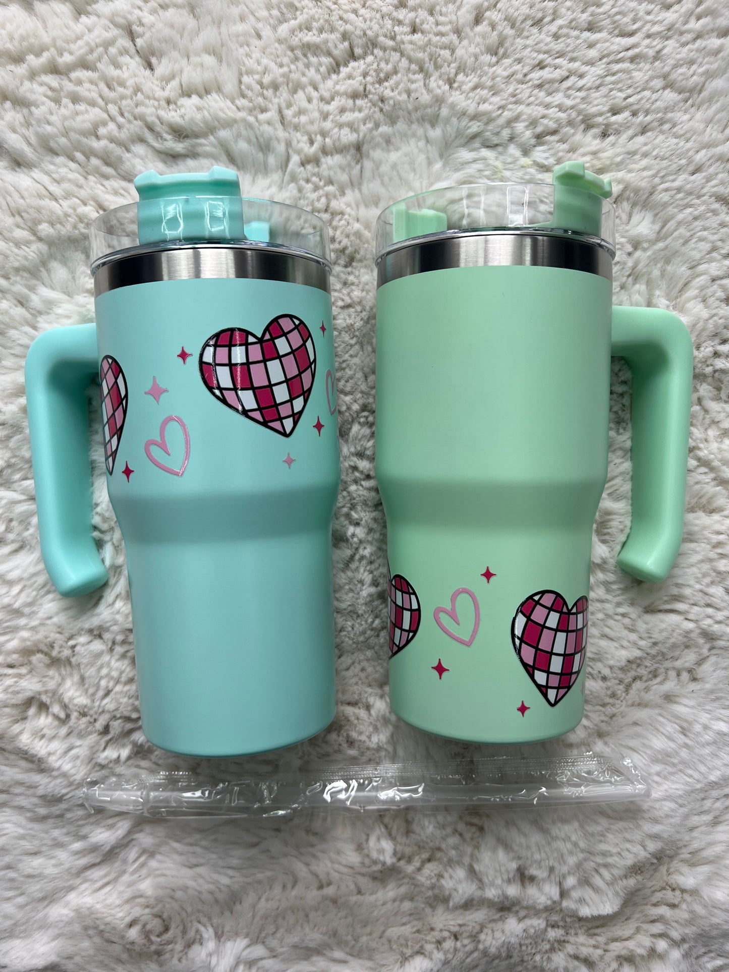Tumbler with Handle - Heart Disco