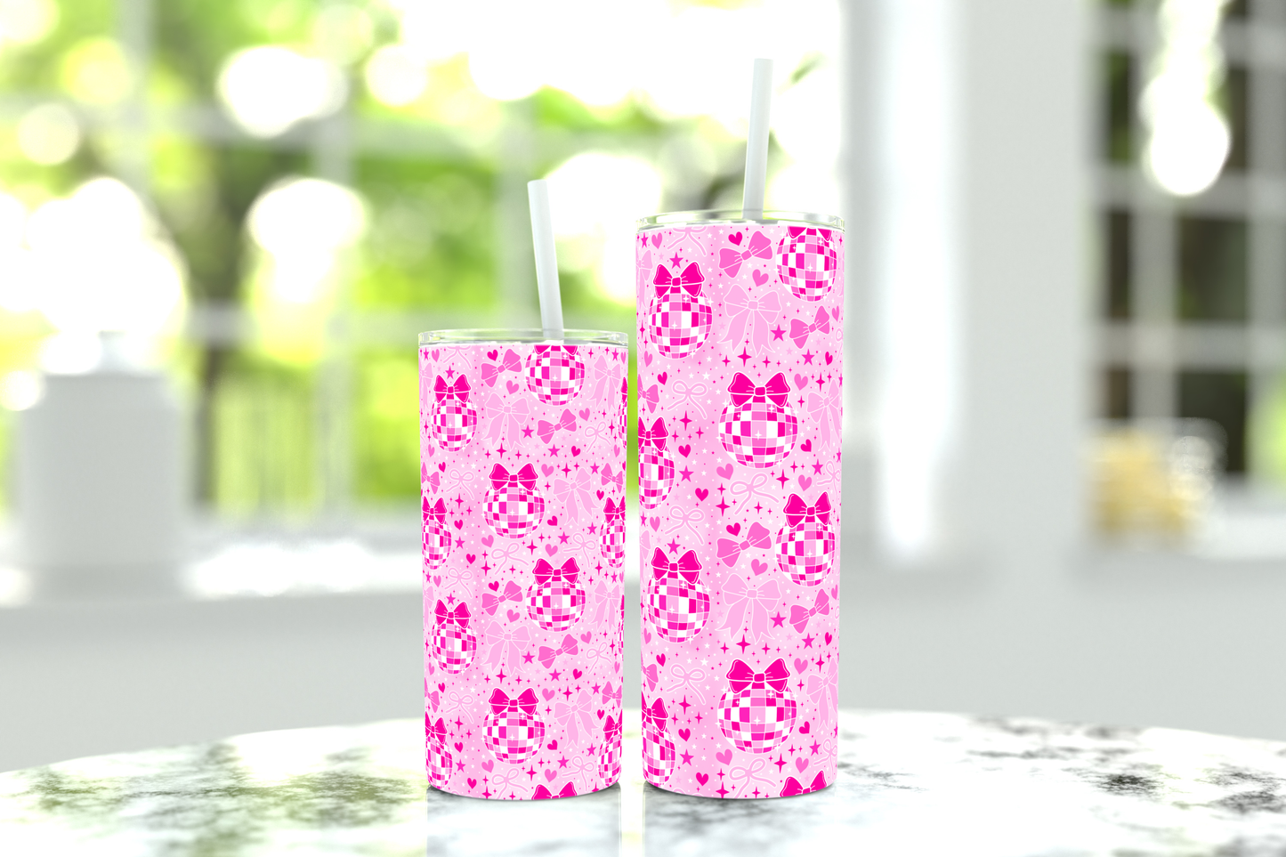 Tumbler - Pink Bow Disco