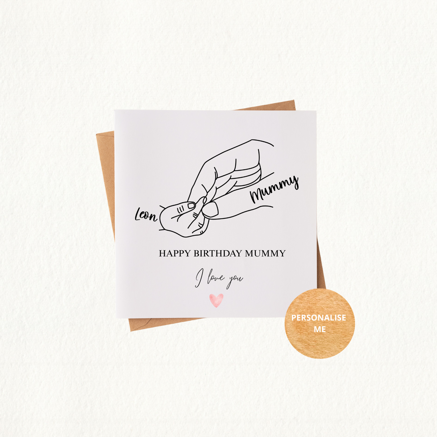 Personalised Mum Card - Hands