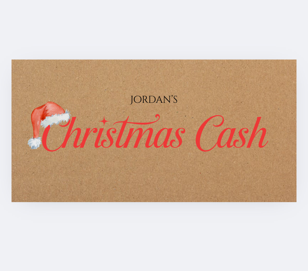Personalised Christmas Cash Envelopes.
