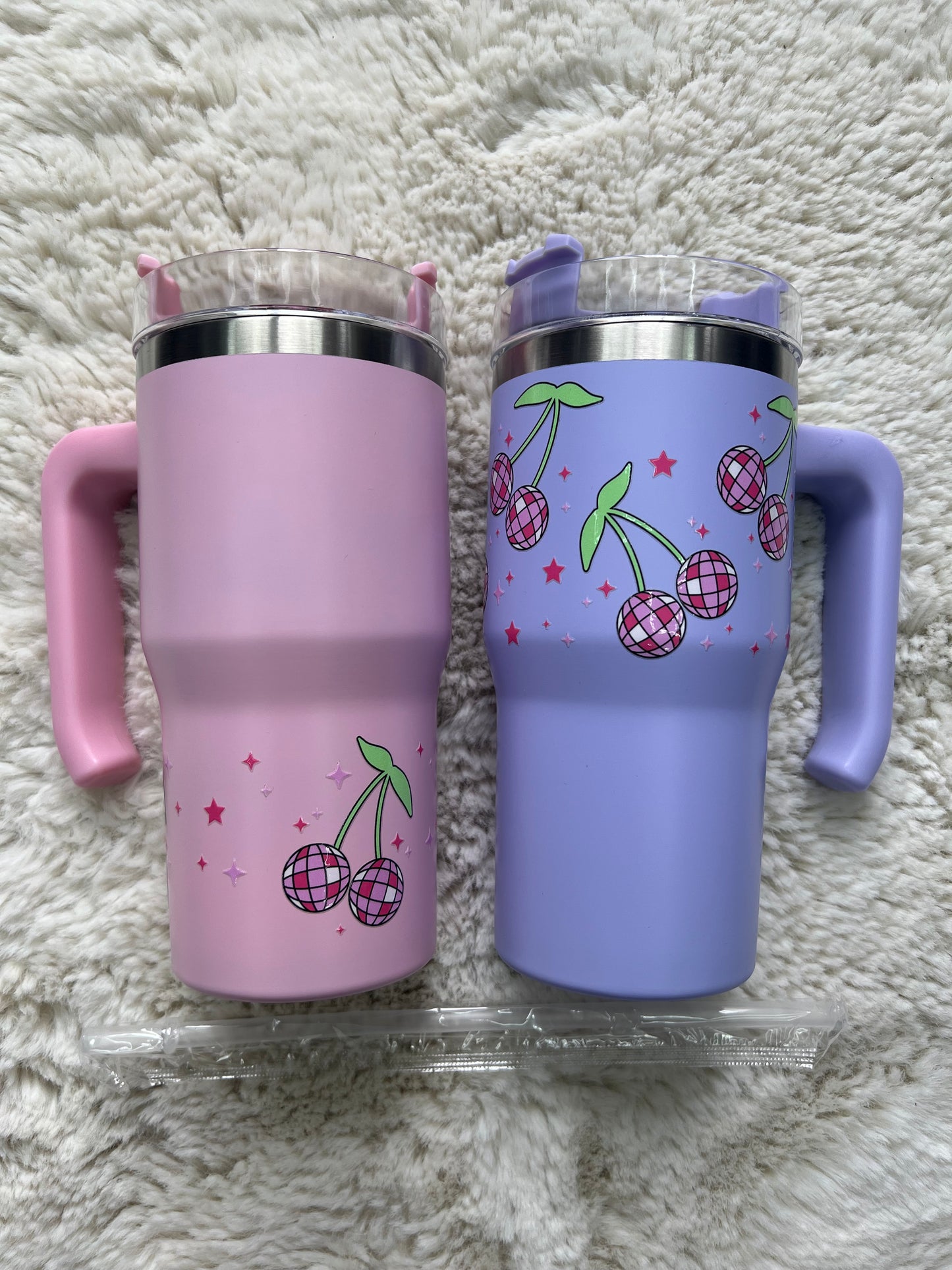 Tumbler with Handle - Cherry Disco