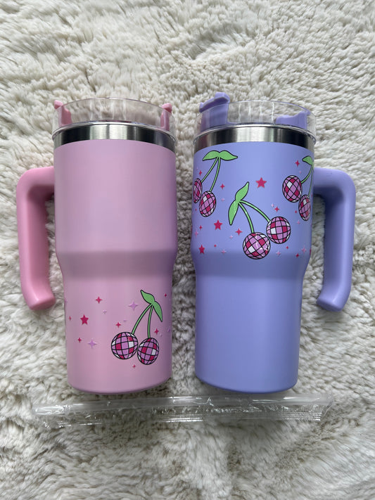 Tumbler with Handle - Cherry Disco