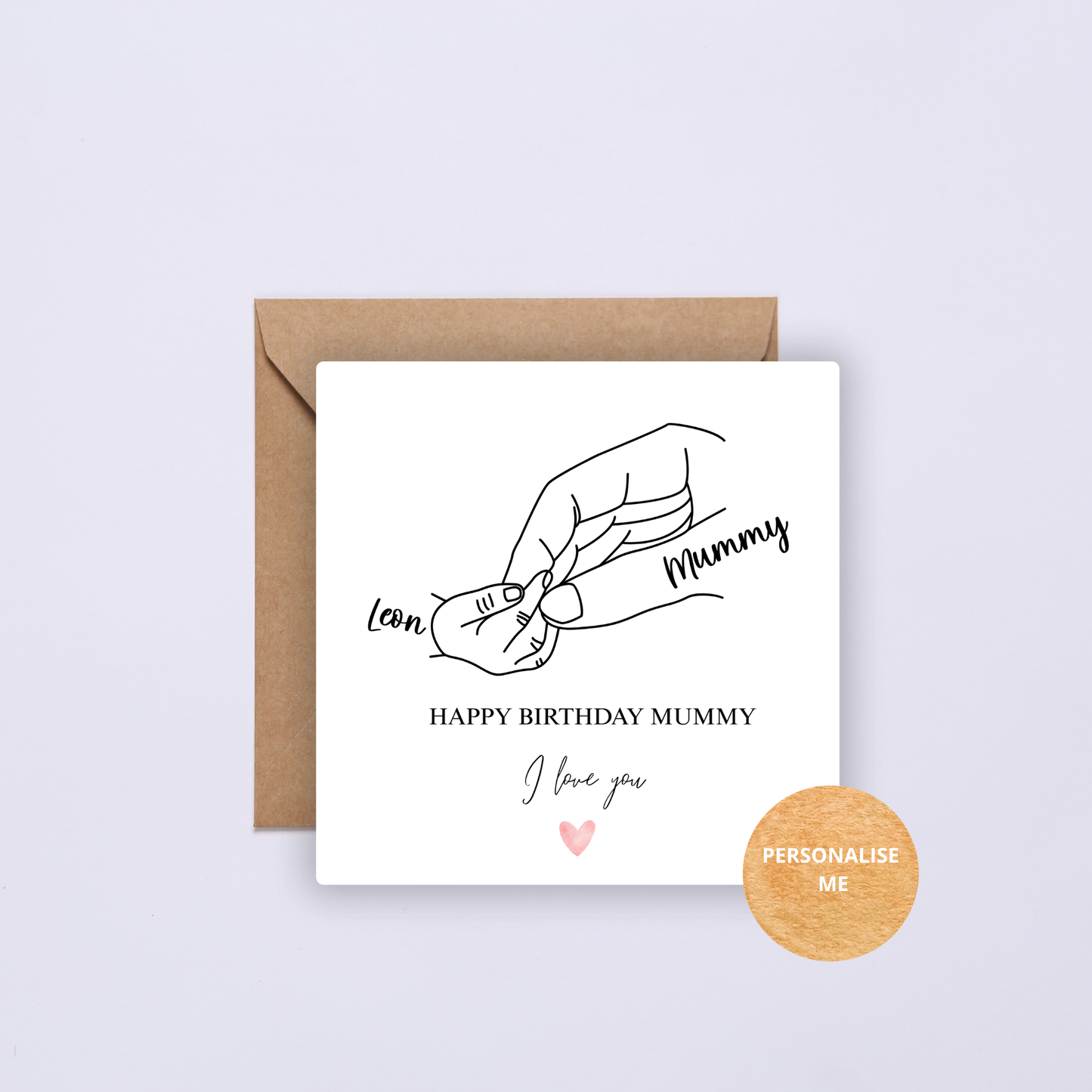 Personalised Mum Card - Hands