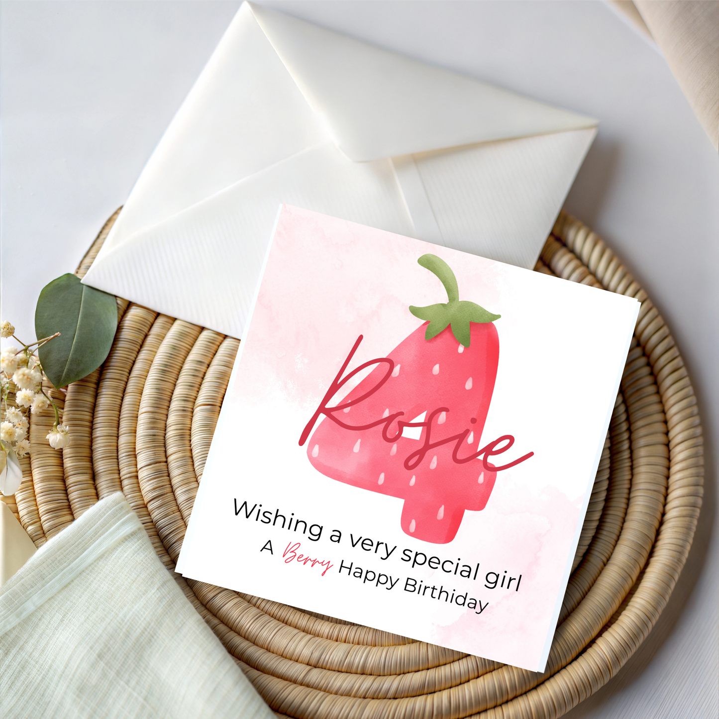 Personalised Birthday Card with Envelope.  Customise the age.