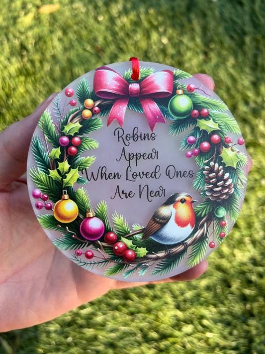Acrylic Bauble - Robins