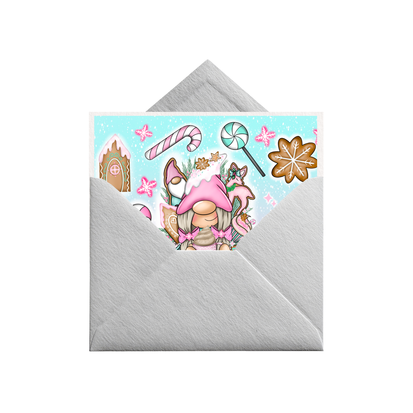 Christmas Card - Pink Gonk