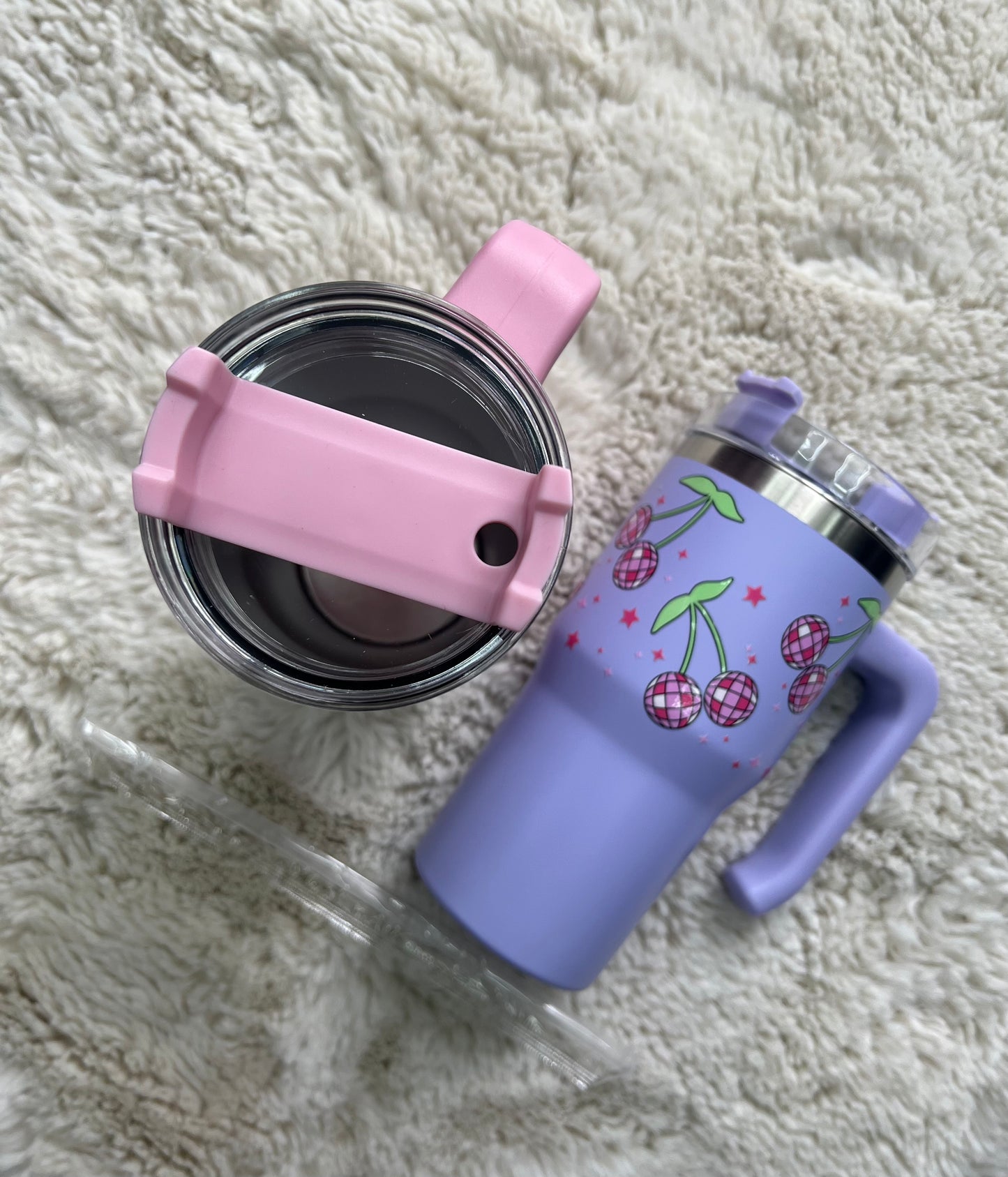 Tumbler with Handle - Cherry Disco